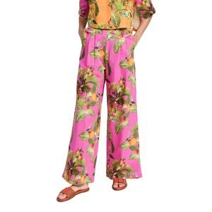 Borgo De Nor Vibrant Multicolor Melia Linen Pants Size 12